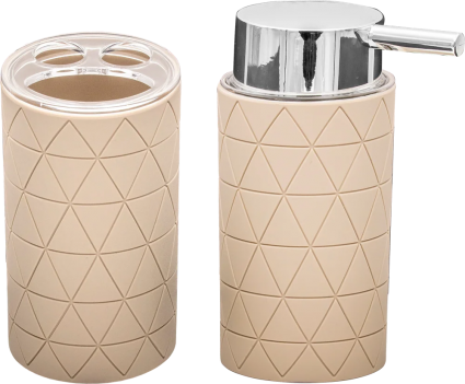 Набор Ridder Orient Стакан Ridder Orient 2014209 для зубных щеток + Дозатор Ridder Orient 2014509 цвет бежевый, настольная