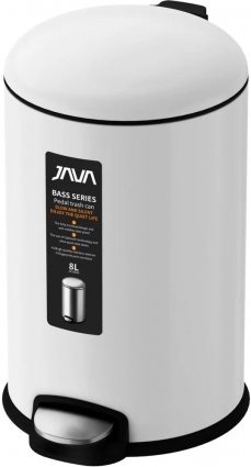 Мусорное ведро Java S-885-8W 8 л, белое, напольное