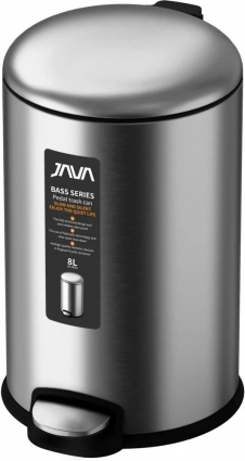 Мусорное ведро Java S-885-8L 8 л, сатин, напольное