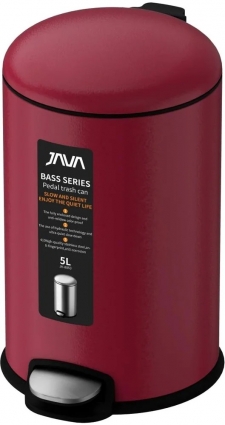 Мусорное ведро Java S-885-5R 5 л, малиновое, напольное