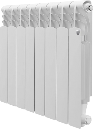 Радиатор алюминиевый Royal Thermo Revolution 500 2.0 8 секций на площадь 15 кв.м., белый