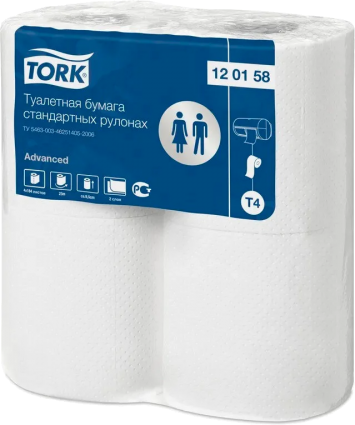 Туалетная бумага Tork Advanced 120158 T4 (Блок: 4 рулона) белый