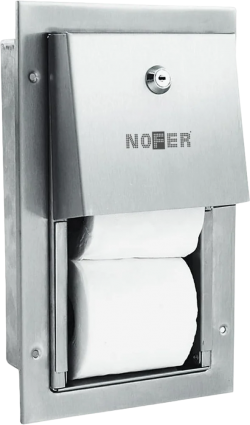Диспенсер туалетной бумаги Nofer Inox 05202.S нержавеющая сталь прямоугольный, 20.5x17.8x35.5 см