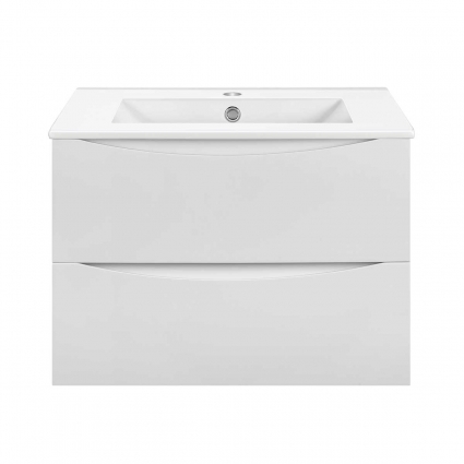 Тумба с раковиной Vincea Mia Slim 60 G.White, подвесная, с ящиками