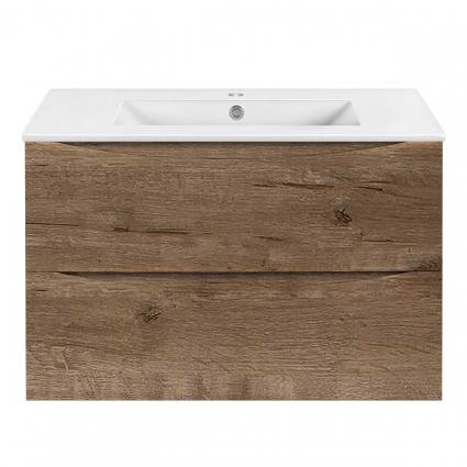 Тумба с раковиной Vincea Mia Slim 80 V.Oak, подвесная, с ящиками