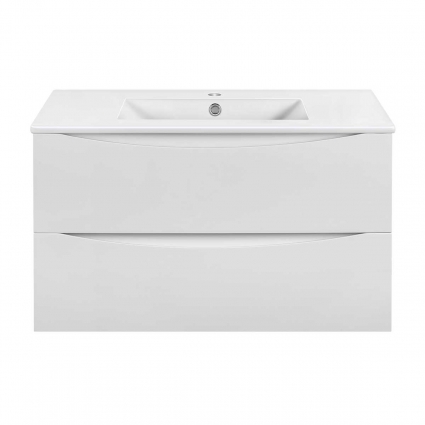Тумба с раковиной Vincea Mia Slim 90 G.White, подвесная, с ящиками