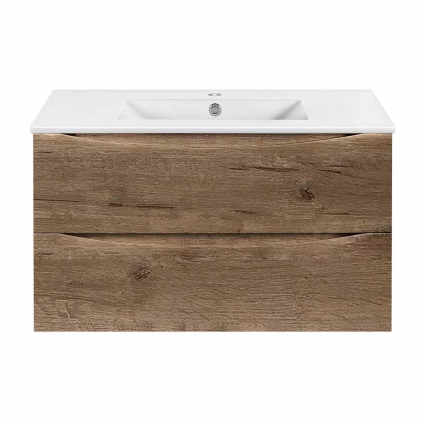 Тумба с раковиной Vincea Mia Slim 90 V.Oak, подвесная, с ящиками