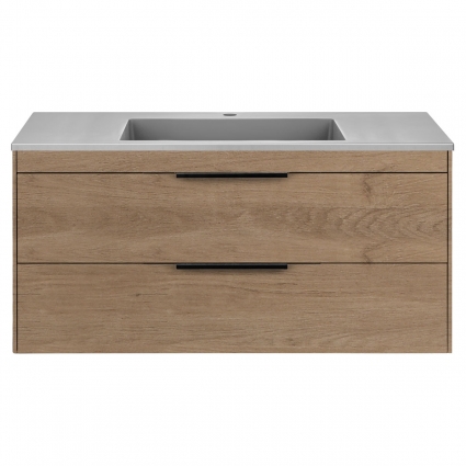 Тумба c раковиной Vincea Chiara 100 N.Oak подвесная, с ящиками