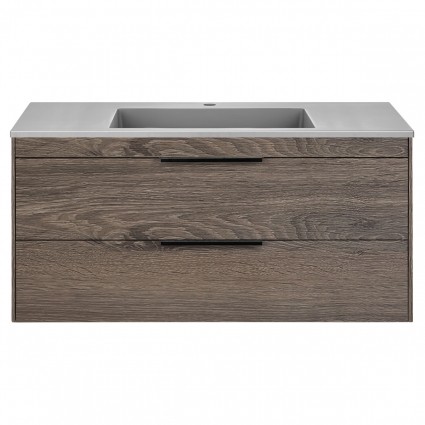 Тумба c раковиной Vincea Chiara 100 R.Oak подвесная, с ящиками