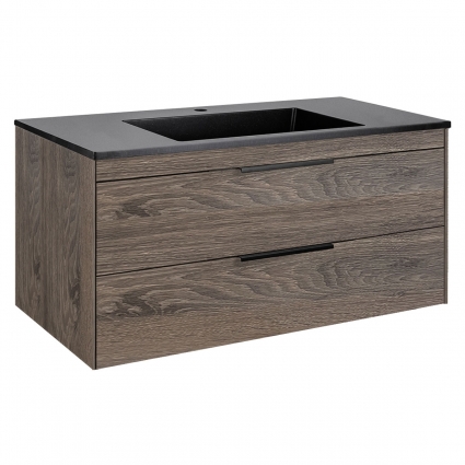 Тумба c раковиной Vincea Chiara 100 R.Oak подвесная, с ящиками