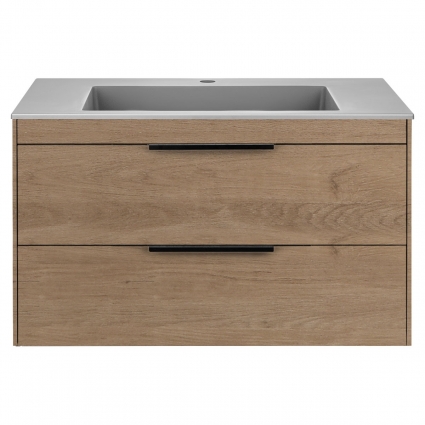 Тумба c раковиной Vincea Chiara 80 N.Oak подвесная, с ящиками