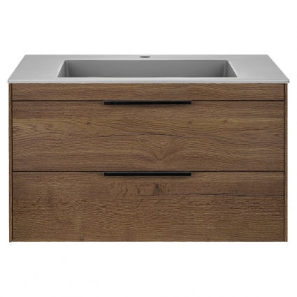 Тумба c раковиной Vincea Chiara 80 T.Oak подвесная, с ящиками