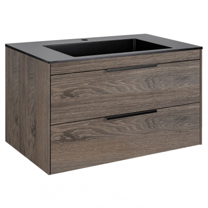 Тумба c раковиной Vincea Chiara 80 R.Oak подвесная, с ящиками