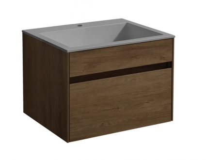 Тумба c раковиной Vincea Chiara 60 T.Oak подвесная, с ящиками