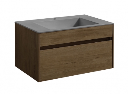 Тумба c раковиной Vincea Chiara 80 T.Oak подвесная, с ящиками