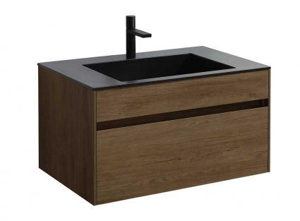 Тумба c раковиной Vincea Chiara 80 T.Oak подвесная, с ящиками