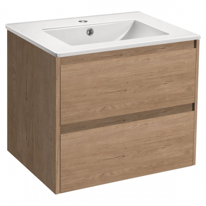 Тумба c раковиной Vincea Gio 60 N.Oak подвесная, с ящиками