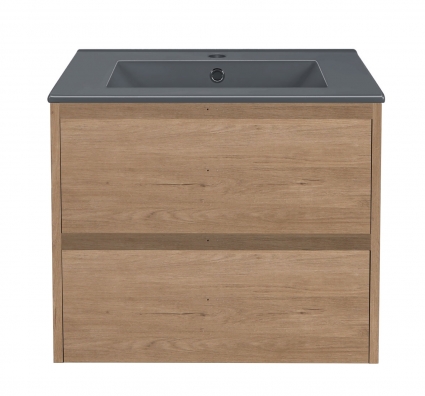 Тумба c раковиной Vincea Gio 60 N.Oak подвесная, с ящиками