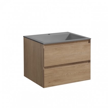 Тумба c раковиной Vincea Luka 60 N.Oak подвесная, с ящиками