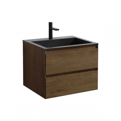 Тумба c раковиной Vincea Luka 60 T.Oak подвесная, с ящиками