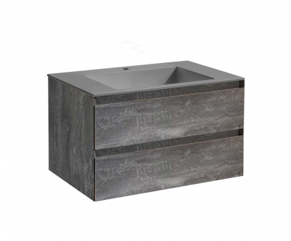 Тумба c раковиной Vincea Luka 80 G.Stone подвесная, с ящиками