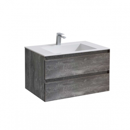 Тумба c раковиной Vincea Luka 80 G.Stone подвесная, с ящиками
