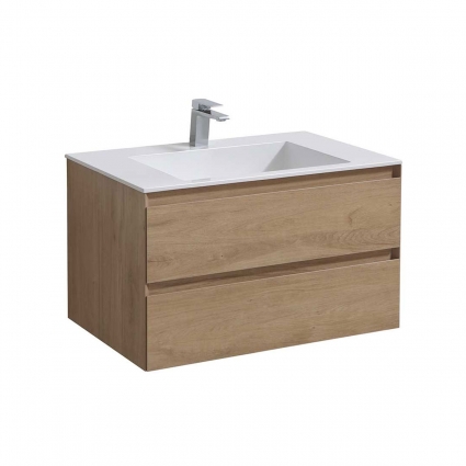 Тумба c раковиной Vincea Luka 80  N.Oak подвесная, с ящиками