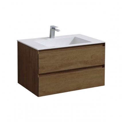 Тумба c раковиной Vincea Luka 80 T.Oak подвесная, с ящиками