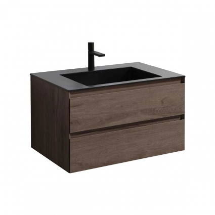 Тумба c раковиной Vincea Luka 80 R.Oak подвесная, с ящиками