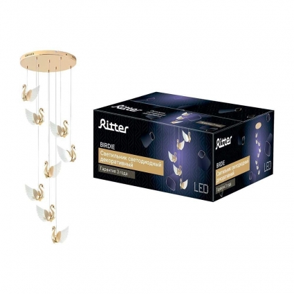 Подвесной светильник Ritter BIRDIE 51638 9 цвет золотой, мощность 56 Вт