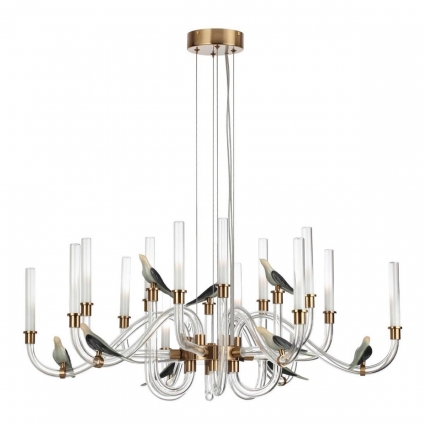 Подвесная светодиодная люстра Odeon Light L-Vision Lark 5431/37L в стиле модерн, цвет латунь