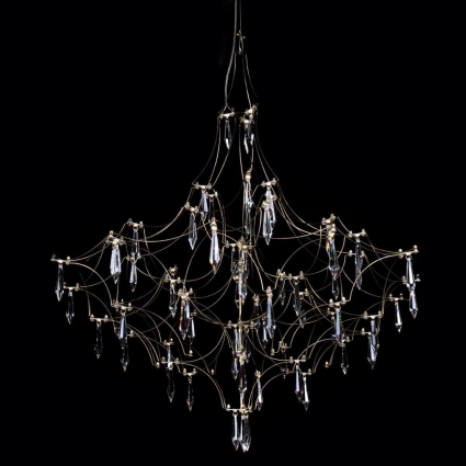 Подвесная светодиодная люстра Loft IT Mira 10259/800 Gold Asfour в стиле арт-деко, цвет золотой