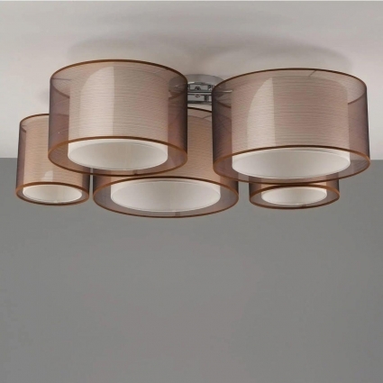 Потолочная люстра Moderli Room V10624-5C в стиле модерн, цвет коричневый