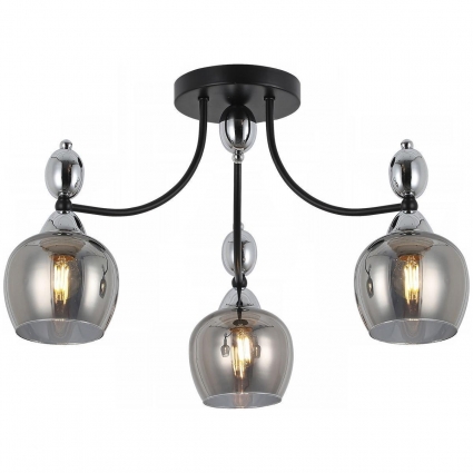 Потолочная люстра Illumico IL8258-3COU-79 BK CR в стиле модерн, цвет дымчатый
