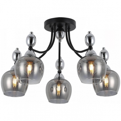Потолочная люстра Illumico IL8258-5COU-79 BK CR в стиле модерн, цвет дымчатый