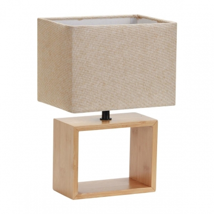 Настольная лампа Uniel UML-B401 E27 Light Grey/Wood UL-00010956 в стиле модерн, цвет светло-серый