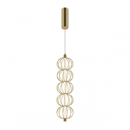 Подвесной светодиодный светильник Maytoni Golden Cage MOD216PL-L10G3K в стиле арт-деко, цвет золотой