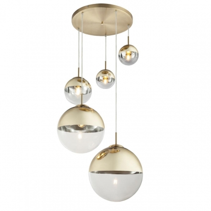 Подвесной светильник Toplight Glass TL1203H-05GD в стиле модерн, цвет золотой