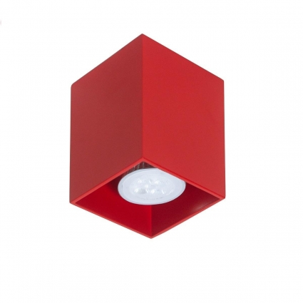 Потолочный светильник TopDecor Tubo8 SQ P1 09 в современном стиле, цвет красный