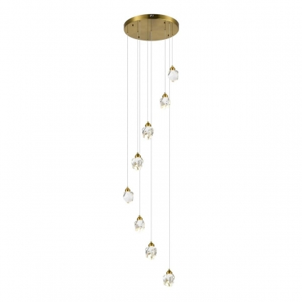 Подвесная светодиодная люстра ST Luce Cascato SL6114.203.08 в стиле модерн, цвет золотой