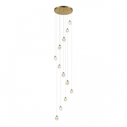 Подвесная светодиодная люстра ST Luce Cascato SL6114.203.12 в стиле модерн, цвет золотой
