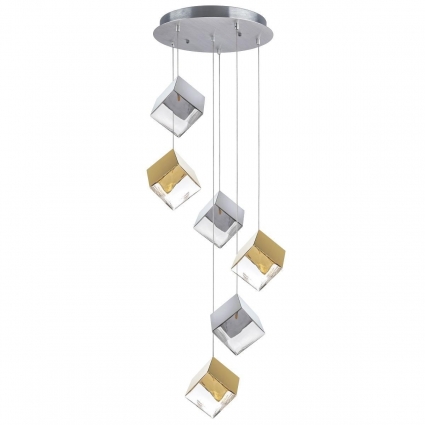 Подвесная люстра Lightstar Qubica 805569 в стиле арт-деко, цвет серебро