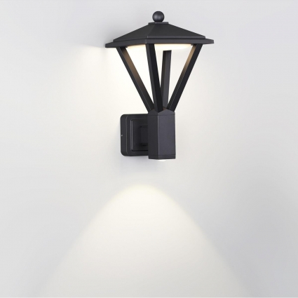 Уличный настенный светодиодный светильник Odeon Light Nature Bearitz 6655/15WL в современном стиле, цвет черный