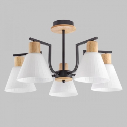 Потолочная люстра IMEX MD.5716-5-S-BK+WOOD цвет матовый, мощность 300 Вт