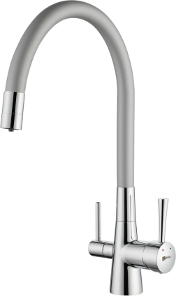 Смеситель для кухни Lemark Comfort LM3075C-Silver с гибким изливом, хром, серебристый, однорычажный