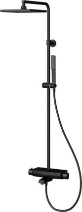Душевая стойка Teska Mira DK3680 черный матовый штанга 135 см, шланг пластиковый 160 см
