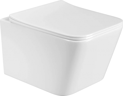 Унитаз подвесной BOND Cube F04-10 безободковый, с микролифтом, белый, 36x52 см