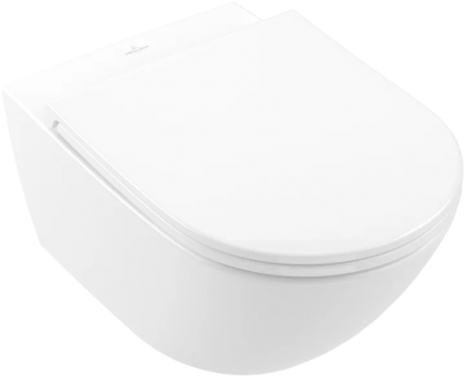 Унитаз подвесной Villeroy & Boch Universo 4670T901 безободковый, с микролифтом, альпийский белый, 37x56 см