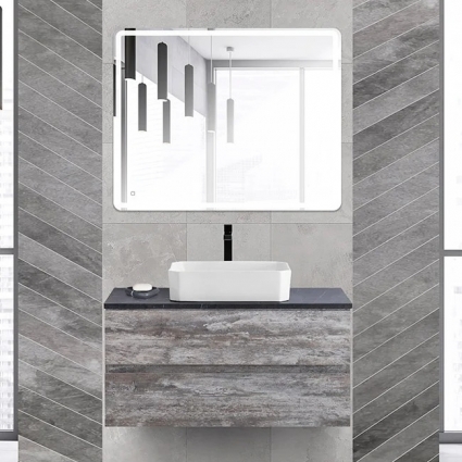 Мебель для ванной Cezares Molveno 46 100 legno grigio, со столешницей, подвесная, матовая
