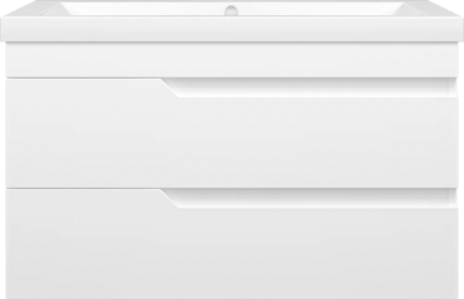 Тумба для комплекта Misty Софт 90 подвесная, белая эмаль, глянцевая, с ящиками